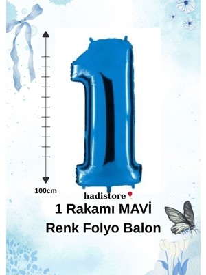 Mavi Renk 100CM 1 Sayı Balon – Folyo Helyum Uyumlu Doğum Günü - Özel Gün Balonu