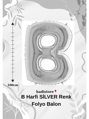 Gümüş 100CM Folyo B Harf Balon Helyum Balon-Doğum Günleri Özel Günler Için