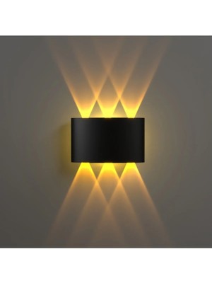 PremiumPort Modern 3'lü LED Amber Aydınlatma Duvar Apliği, Bahçe, Balkon, Tera, Oda Için