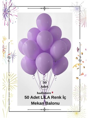 Lila 50 Adet 11-12” Iç Mekan Parti Balonu – Sağlığa Zararsız, Baby Shower, Nişan & Doğum Günü