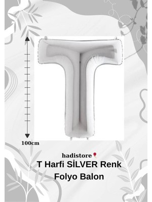 Gümüş 100CM Folyo T Harf Balon Helyum Balon-Doğum Günleri Özel Günler Için