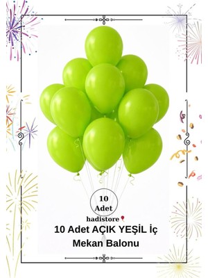 Açık Yeşil 10 Adet 11-12” Iç Mekan Parti Balonu – Sağlığa Zararsız, Baby Shower, Nişan & Doğum Günü