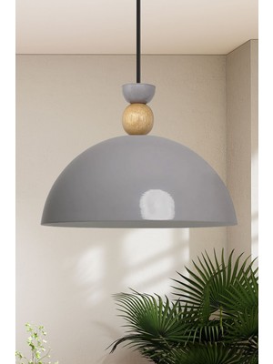 PremiumPort Modern Gri Metal Tekli Sarkıt Avize 30 cm E27, Şıklık ve Fonksiyonellik