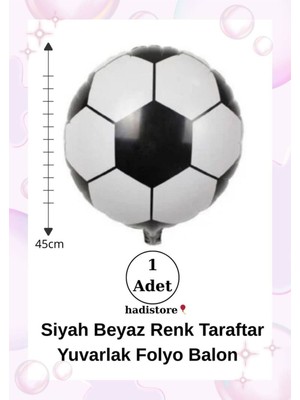 Yuvarlak Folyo Balon 1 Adet Siyah-Beyaz 45CM (18'') Balon Helyum Uyumlu Doğum Günü-Özel Gün Balonu