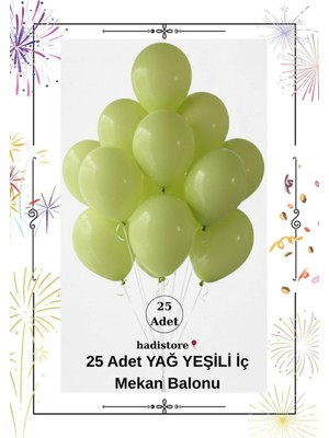 Yağ Yeşili 25 Adet 11-12” Iç Mekan Parti Balonu – Sağlığa Zararsız, Baby Shower, Nişan & Doğum Günü