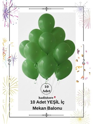 Yeşil 10 Adet 11-12” Iç Mekan Parti Balonu – Sağlığa Zararsız, Baby Shower, Nişan & Doğum Günü