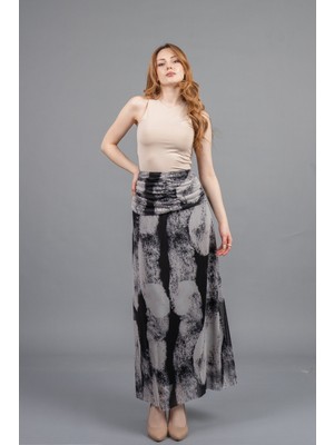 MissVina Brise Bel Detaylı Uzun Etek 6855