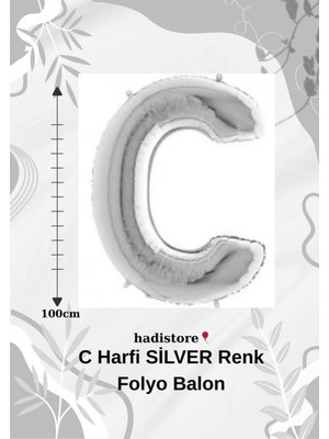 Gümüş 100CM Folyo C Harf Balon Helyum Balon-Doğum Günleri Özel Günler Için