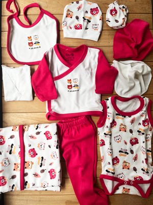 MİSİMOSİ Tatlı Hayvanlar Temalı Yenidoğan Kız BEBEK10 'lu Hastane Çıkışı -Fuşya