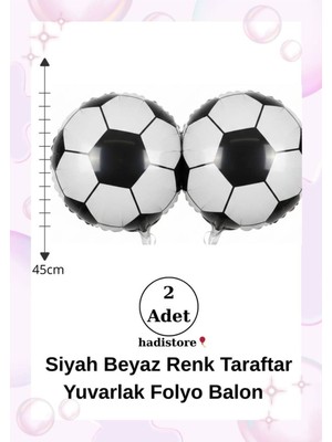 Yuvarlak Folyo Balon 2 Adet Siyah-Beyaz 45CM (18'') Balon Helyum Uyumlu Doğum Günü-Özel Gün Balonu