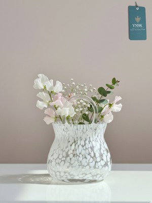 YNSK Luxury | Dalmatian | Decor Masaüstü Çanta Cam Vazo - 25 x 20 cm