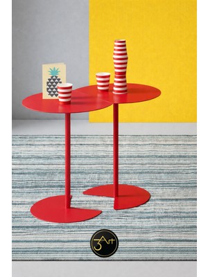 3art Metal Dekorasyon Modern Ikili Yan Sehpa Seti – Minimal Tasarım, Salon & Ofis Dekoru