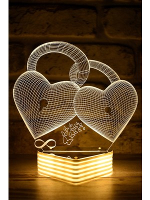 PremiumPort 3D Kalp LED Lamba, Sevgiliye Özel Hediye, Romantik Aydınlatma