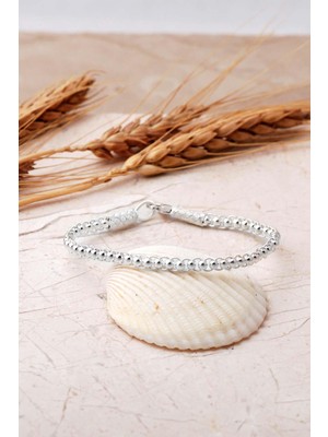 Sümer Telkari 1000 Ayar Gümüş Silsile Kazaziye Işlemeli Örgü 18 cm Bileklik 4831