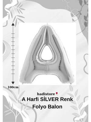 Gümüş 100CM Folyo A Harf Balon Helyum Balon-Doğum Günleri Özel Günler Için