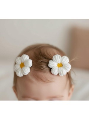 EGOMİ Papatya Örgü Saçsız Bebek Tokası