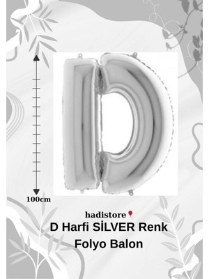 Gümüş 100CM Folyo D Harf Balon Helyum Balon-Doğum Günleri Özel Günler Için