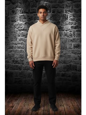 Black Steel Şal Yaka Selanik Örgü Erkek Sweatshırt