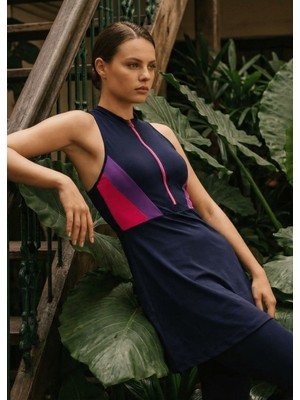 Mayovera Yarı Kapalı Mayo- Pembe Fermuar