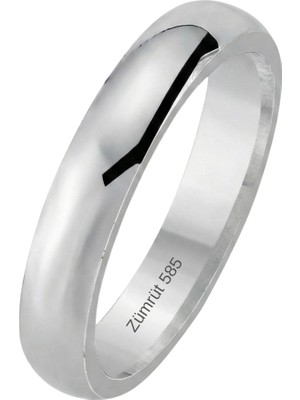 Zümrüt Sarraf 14 Ayar Altın 5 mm Beyaz Alyans