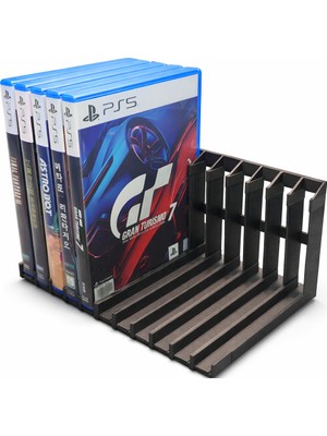Yapı3D Ps5 Oyun Standı | Playstation 5 Uyumlu Metal Oyun Tutucu & Düzenleyici | Masaüstü ve Raf Tipi | Siyah | Ps5 Oyun Koleksiyonu Organizer