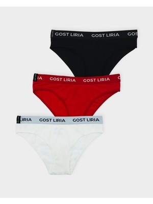 GOST LİRİA Powder Trio Kadın Slip  3 Lü Paket - Çok Renkli