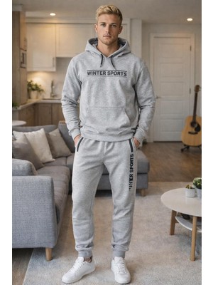 Masimar Erkek 3 Iplik Şardonlu Kapüşonlu Eşofman Takımı