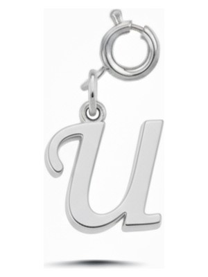 Silveranka 925 Ayar Gümüş U Harfi Kolye Ucu - Charm