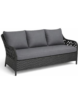 Çavdar Group Icon 3'lü Raddan Koltuk 3 Kişilik El Örmesi Bank Bahçe Balkon Teras Koltuğu