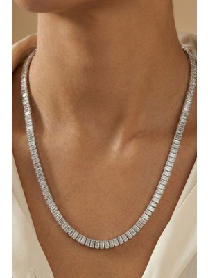 Aurrari Premium Kalite Su Yolu Zirkon Taşlı Çelik Kolye Uzatma Parçalı