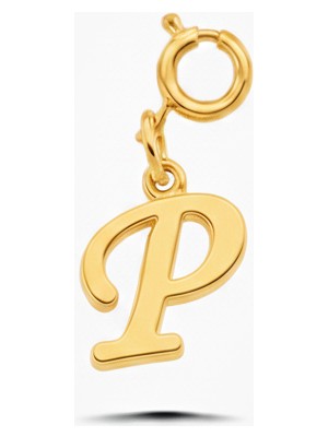 Silveranka 925 Ayar Gümüş P Harfi Kolye Ucu - Charm