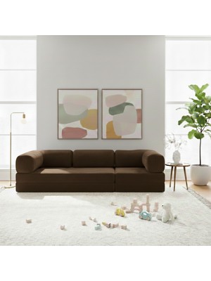 Nwin Home Linea Long 100x300 cm Modern Modüler Sünger Köşe Koltuk - Çok Amaçlı Yer Minderi Yatak Dinlenme Seti