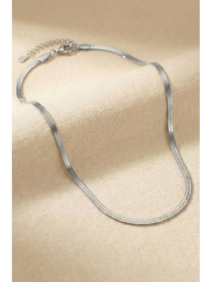 Aurrari Silver Italyan Ezme Zincir Çelik Kolye