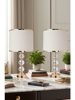 PremiumPort Cam Taş Serisi Masa Abajuru ve Gece Lambası, Şık Dekor Aydınlatması