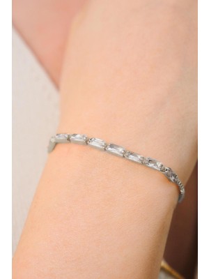 Aurrari Gümüş Kaplama Baget Su Yolu Ayarlanabilir Çelik Bileklik