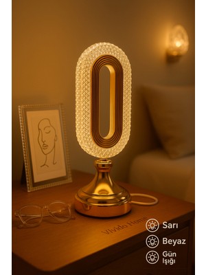PremiumPort Şık Kristal LED Masa Lambası, Zarif ve Modern Tasarım, Parlak ve Dayanıklı