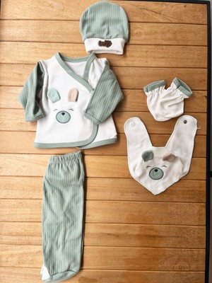 Baby Turp 5'li Yenidoğan Erkek Bebek Tavşan Ayıcık Kulaklı Hastane Çıkışı - Mint