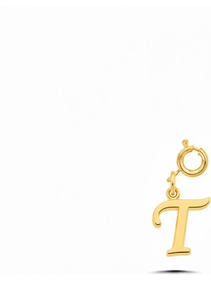 Silveranka 925 Ayar Gümüş T Harfi Kolye Ucu - Charm