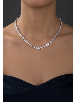 Erer Gümüş Gümüş 42 cm Su Yolu Hande Kolyesi