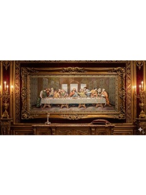 Believe Son Yemek Jakarlı Dokuma Goblen Dekoratif  Çerçevesiz Pano Tablo 70*140