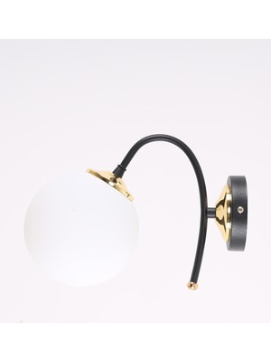 PremiumPort Şık Siyah Gold Beyaz Camlı Aplik, Modern ve Zarif Tasarım