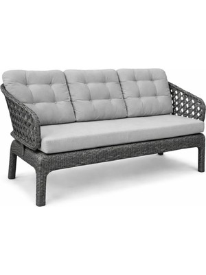 Çavdar Group Cenevre 3'lü Raddan Koltuk 3 Kişilik El Örmesi Bank Bahçe Balkon Teras Koltuğu