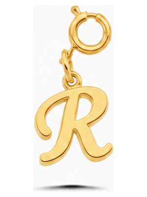 Silveranka 925 Ayar Gümüş R Harfi Kolye Ucu - Charm