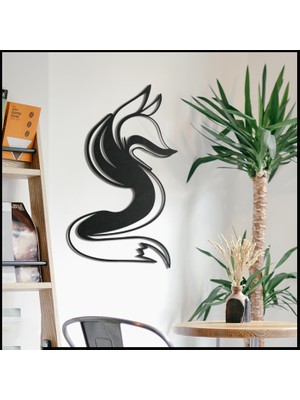 Tilki Metal Tablo | Minimalist Hayvan Temalı Lazer Kesim Metal Duvar Dekoru | Salon & Ofis