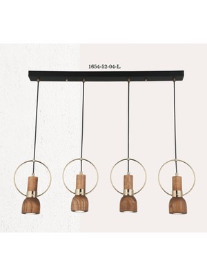 PremiumPort Şık 4'lü Antik Laklı Sıralı Avize, 4XGU10, Modern Tasarım