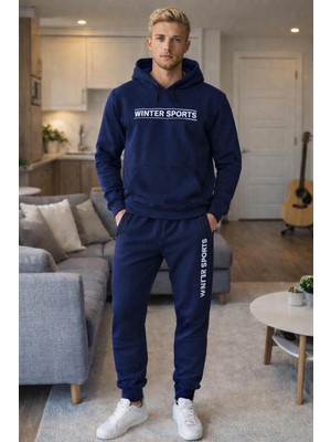 Masimar Erkek 3 Iplik Şardonlu Kapüşonlu Eşofman Takımı