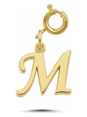 Silveranka 925 Ayar Gümüş M Harfi Kolye Ucu - Charm