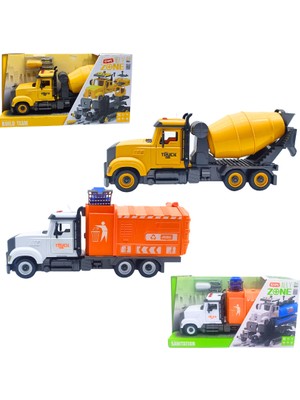 Ctoy Sök Tak Büyük Boy Çöp Kamyonu ve Beton Mikseri