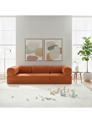 Nwin Home Linea Long 100x300 cm Modern Modüler Sünger Köşe Koltuk - Çok Amaçlı Yer Minderi Yatak Dinlenme Seti