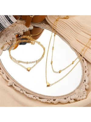 Shiklik Aşkın Işıltısı: 2'li Kalp Model Takı Seti